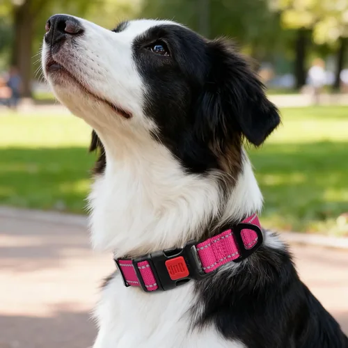 Miniatura 2 de Taglory Collar reflectante para perros medianos, neopreno suave acolchado con hebilla de bloqueo a prueba de escapes, anillo de aleación de zinc