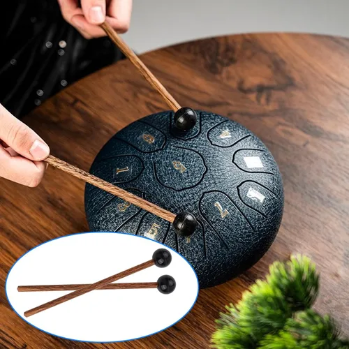 Miniatura 6 de 4 mazos de tambor de lengua, mazo de percusión de goma de madera pequeño de 5.9 pulgadas, mazo de xilófono de goma, palillo Glockenspiel para Bell