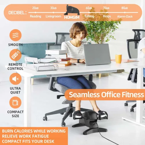 Miniatura 3 de HOMGIM Elíptica debajo del escritorio, máquina elíptica sentada para uso doméstico y personas mayores, ejercitador de pedal silencioso con monitor