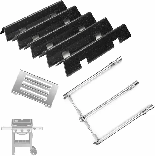 SafBbcue Kits de piezas de parrilla para Weber Spirit II Serie 300 GS4 Parrillas de gas 7636 Barras aromatizantes 69787 Tubo de quemador 67060 Placa