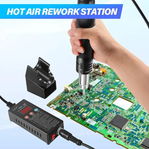 Miniatura 2 de Estación de soldadura de aire caliente SMD soldador Rework Digital Display Heat Gun