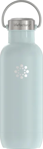 Miniatura 18 de Lifefactory Botella deportiva aislada al vacío de acero inoxidable de 16 onzas, mezclilla oscura