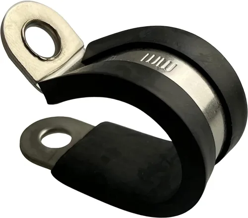 Miniatura 6 de On1Shelf Abrazadera de tubo de manguera de acero inoxidable con forro de goma de 0.24 pulgadas / 0.236 in, paquete de 10