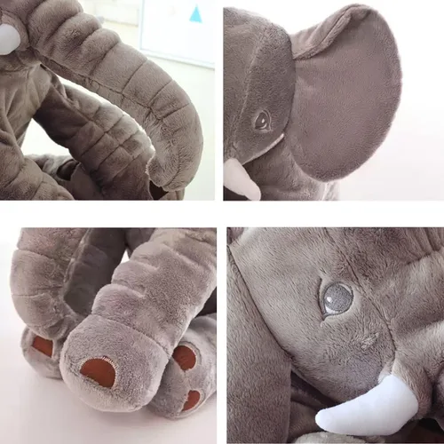 Miniatura 2 de Animales de peluche de elefante gigante de gran tamaño de 24 pulgadas, almohada de elefante de peluche grande, regalo gris para niños, novia