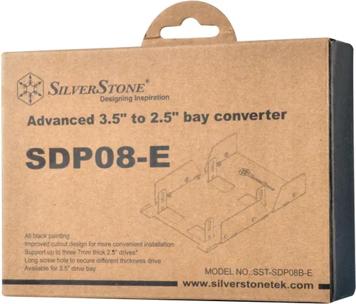 Miniatura 7 de SilverStone Technology Convertidor de bahía HDD/SSD de disco duro interno de 3.5 pulgadas a 3 x 2.5 pulgadas, negro SDP08B-E