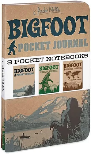 Miniatura 2 de Archie McPhee Cuadernos de 3 bolsillos, diario de bolsillo Bigfoot, paquete de 3