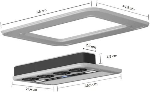 Miniatura 3 de Aire acondicionado para caravana, 12 V, 10000 BTU, aire acondicionado de techo para caravanas, camiones, furgonetas, cámperes, tractor, unidad de CA