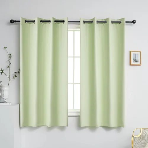 Miniatura 90 de YGO - Cortinas verdes de 183 cm de ancho por 213 cm de largo para dormitorio - Cortinas opacas con ojales en la parte superior, extra anchas
