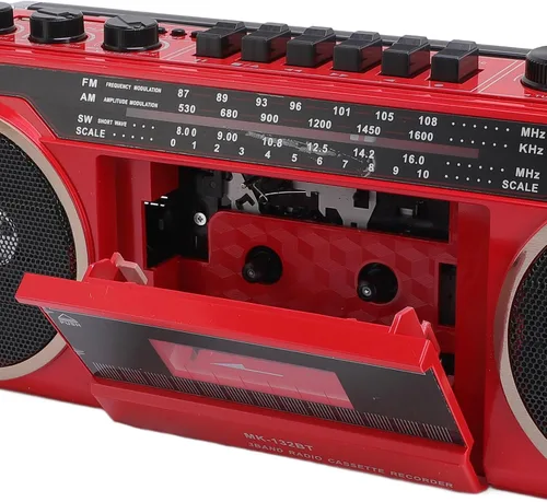 Miniatura 7 de Tangxi Boombox reproductor de casete retro, reproductor de cassette radio AM/FM/SW, conversión USB MP3, altavoces estéreo integrados, para viajes