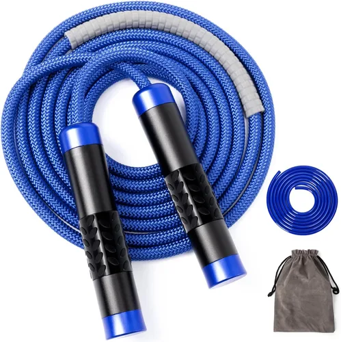 Miniatura 8 de Mangodan Cuerda de saltar con peso de 1LB para fitness para mujeres y hombres, cuerda de saltar sin enredos con rodamientos de bolas de velocidad