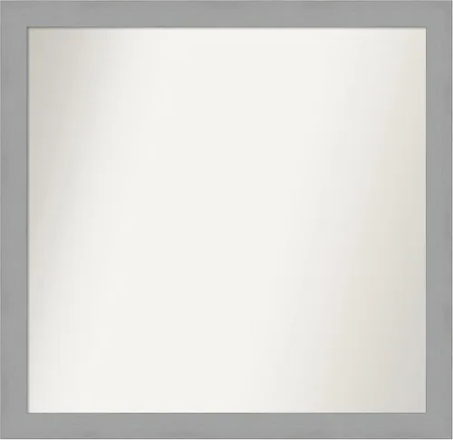 Miniatura 267 de Amanti Art Espejo de baño plateado para sobre fregadero, 23 x 23 pulgadas, espejo cuadrado plateado en ángulo, marco de madera moderno medio, se