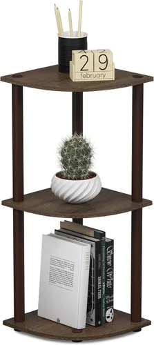 Miniatura 15 de Furinno TURN-N-TUBE - Estantería esquinera de 4 niveles, estantería esquinera para libros, estanterías de exhibición y almacenamiento con estantes