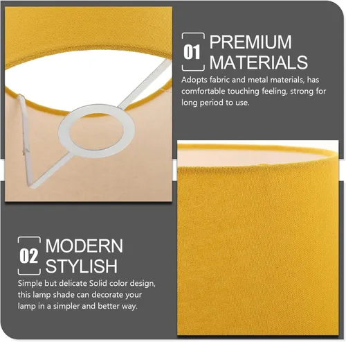 Miniatura 4 de Pantalla de lámpara de mesa Pantalla Pantalla para piso Tela colgante Plataforma Amarillo Escritorio
