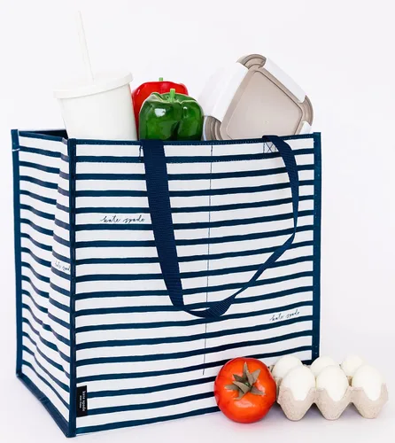 Miniatura 6 de Kate Spade New York Bolsa de compras reutilizable, bolsa de comestibles con correas para el hombro, bolsa plegable grande