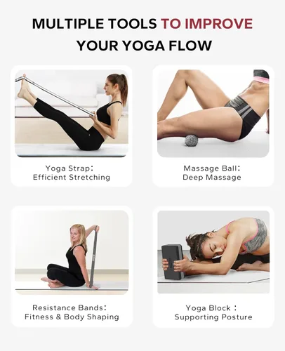 Miniatura 6 de HAPBEAR Yoga Blocks 2 Pack - 9x6x3in High-Density EVA Foam with Non-Slip Textured Surface, Supportive for Deep Stretching & Lightweight - Ideal for
