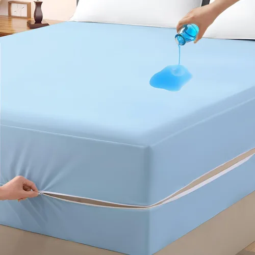 Miniatura 11 de Protector de colchón tamaño completo, funda 100% impermeable con cremallera, 15 pulgadas de profundidad, funda de colchón de seis lados para cama