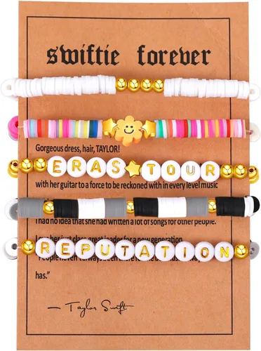 AIMADE Taylor Album Inspired - Juego de pulseras bohemias en capas, pulseras de amistad, regalos de joyería para mujeres y niñas