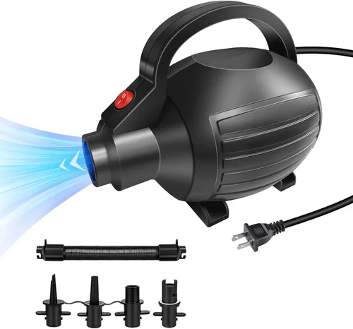VOFiTNY Bomba de aire eléctrica para inflables, bomba de colchón de aire de 600 W, bomba de cama portátil para colchoneta de gimnasia, piscina,