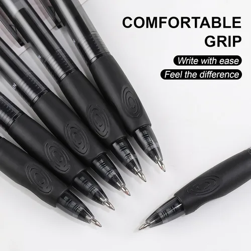 Miniatura 6 de Paquete de 12 bolígrafos de gel borrables Clicker, punta fina (0.020 pulgadas), tinta negra con borrador, hace que desaparezcan los errores, agarre