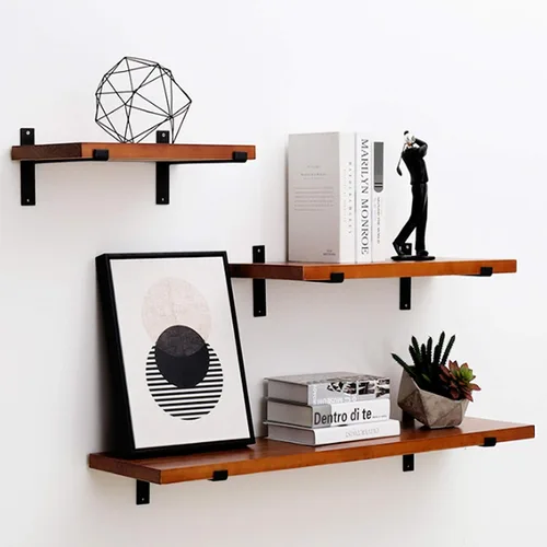 Miniatura 3 de Coshar 4 soportes de estante de 6 pulgadas para estante de hierro, soportes flotantes para estantes montados en la pared para cocina, baño