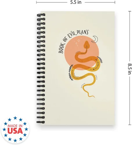Miniatura 2 de Gotcha Covered Notebooks Book Of Evil Plans - Cuaderno de espiral, diario de 5.5 x 8.5 pulgadas, 120 páginas con rayas anchas, tapa blanda laminada