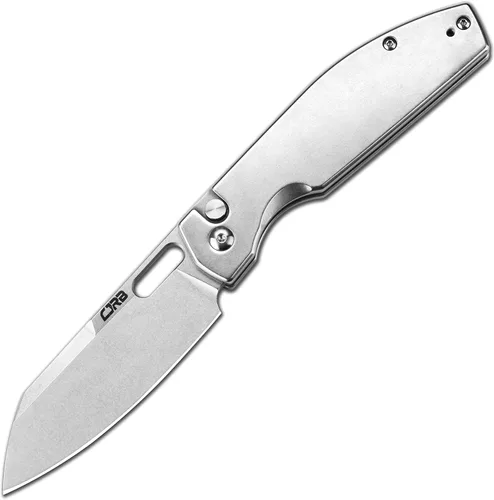 Cuchillo de Bolsillo EDC CJRB Ekko (J1929) con Bloqueo de Botón, Cuchillo Plegable Pequeño, Hoja de Acero AR-RPM9 y Mango de Acero Inoxidable Hoja
