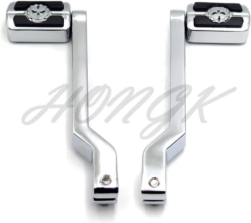 Miniatura 2 de HONGK - Palancas de cambio de talón/punta de aluminio cromado con clavijas de palanca de cambios compatibles con H-D Heritage Softail FLST