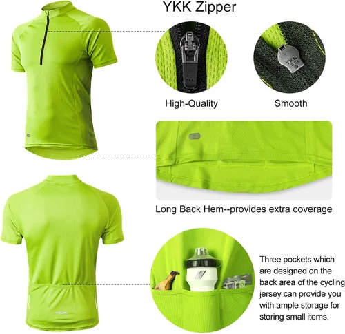 Miniatura 11 de INBIKE Maillots de ciclismo para hombre que absorbe la humedad, manga corta, secado rápido, camiseta de ciclismo de manga larga transpirable