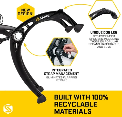Miniatura 5 de Saris Bones EX - Portaequipajes para maletero de auto para 2 bicicletas, duradero, libre de óxido, correas anti-balanceo, fabricado en EE. UU.