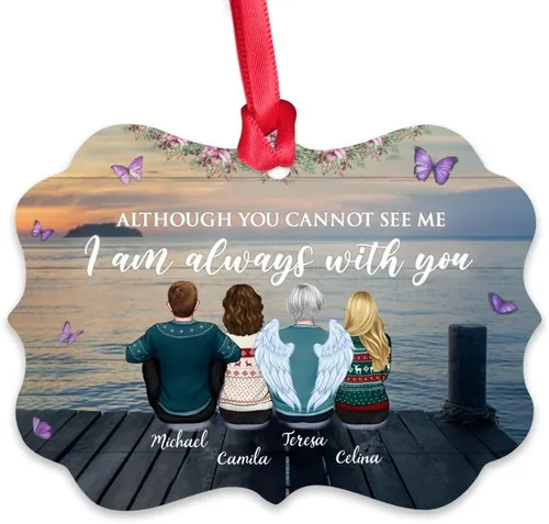 Miniatura 10 de Gossby Adorno conmemorativo de Navidad personalizado – Pérdida de padre estoy siempre contigo (padre, hija) personalizado para decoración de árbol
