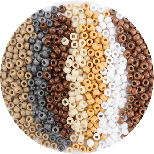 Miniatura 10 de QPIXVB 1100 PIEZAS Cuentas de Pony Blancas, Kit de Cuentas para Pulseras de Amistad, Cuentas para Hacer Joyas y Pulseras, Cuentas para Trenzar