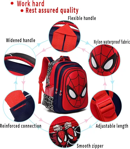 Miniatura 2 de Mochila escolar para niños pequeños, mochila escolar 3D de cómic, impermeable, ligera, para estudiantes de primaria, mochila escolar para niños