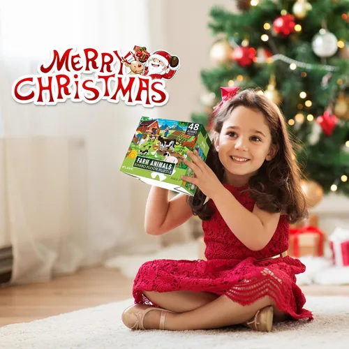 Miniatura 7 de Rompecabezas Jumbo de Piso para Niños, Rompecabezas Grandes de Animales de Granja, Rompecabezas de Granero de 48 Piezas para Niños Pequeños de 3-5