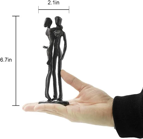 Miniatura 3 de DreamsEden Escultura de hierro de sexta boda, estatua de pareja de hierro fundido hecha a mano para esposa, marido, recuerdo romántico para 17, 25