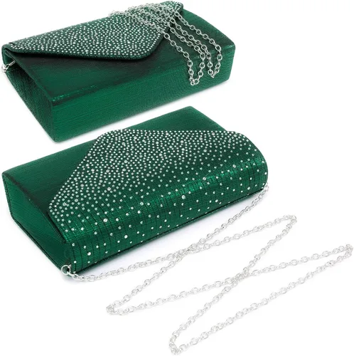 Miniatura 2 de Dasein Bolso de mano de satén esmerilado para mujer, bolso cruzado para fiesta, graduación, boda, sobre