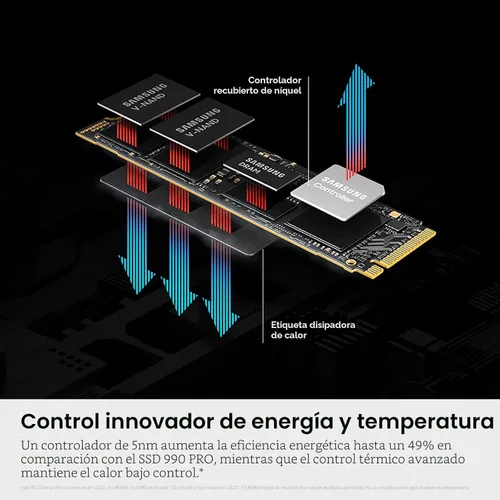 Miniatura 7 de Samsung SSD 9100 PRO 1TB, PCIe 5.0x4 M.2 2280, velocidades de lectura secuencial de hasta 14,700MB/s, lo mejor para computación de IA