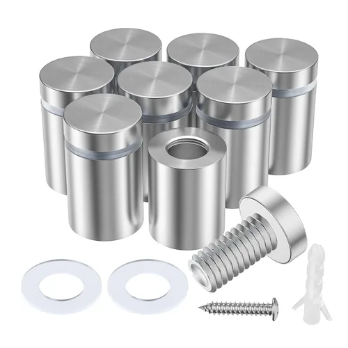 Miniatura 10 de LuckIn Paquete de 8 tornillos de separación para acrílico (1/2 pulgada de diámetro x 3/4 pulgadas de largo), accesorios de montaje de pared de acero