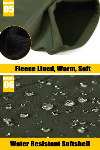 Miniatura 7 de MAGCOMSEN Pantalones de invierno para hombre, con forro polar, resistentes al agua, 4 bolsillos con cremallera, pantalones para exteriores
