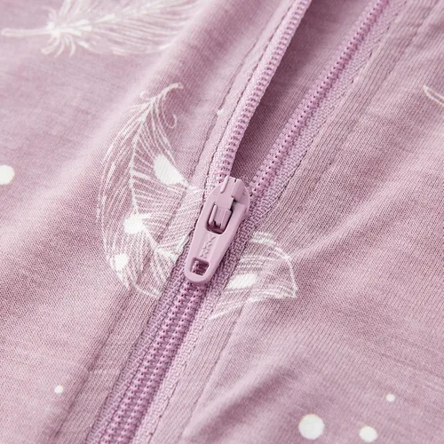 Miniatura 4 de Owlivia Pijama de bambú para bebé y niña, con cremallera frontal antideslizante
