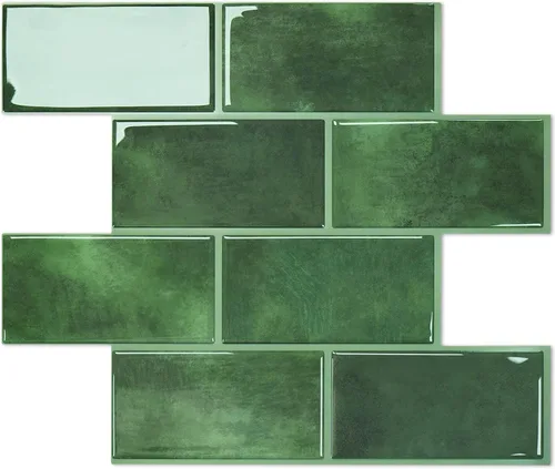 Miniatura 26 de STICKGOO Azulejos de Subway de 10 Hojas para Despegar y Pegar para Salpicadero, Azulejos de Vinilo Autoadhesivos Negros para Pared, Salpicadero
