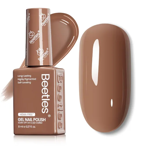Miniatura 44 de Beetles - Esmalte de uñas de gel ultravioleta semipermanente sin HEMA de alto brillo para manicura francesa y arte de uñas, frasco a juego, blanco