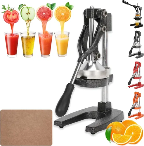 Miniatura 9 de Exprimidor manual de hierro fundido, máquina de prensa manual de exprimidor de cítricos, exprimidor de naranja limón de acero inoxidable resistente