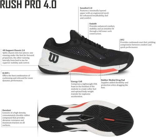 Miniatura 2 de WILSON Men's Rush Pro 4.0 Sneaker