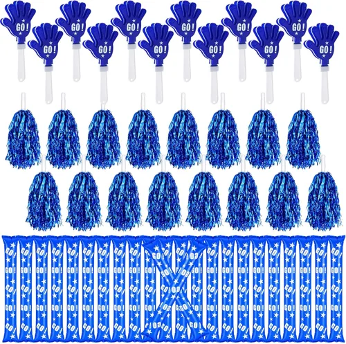 Hungdao 60 piezas de regalos de fútbol de regreso a casa incluyen 24 palos de trueno, 12 palitos de animación, 24 pompones de animadora para eventos