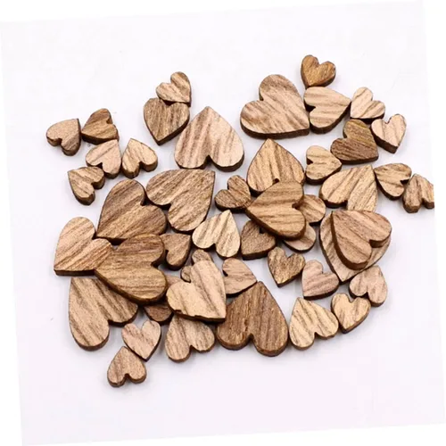 Miniatura 4 de EXCEART 400 piezas de adornos de estrella de madera, adornos colgantes de madera, corazones colgantes de madera, adornos de corazón de madera, Como