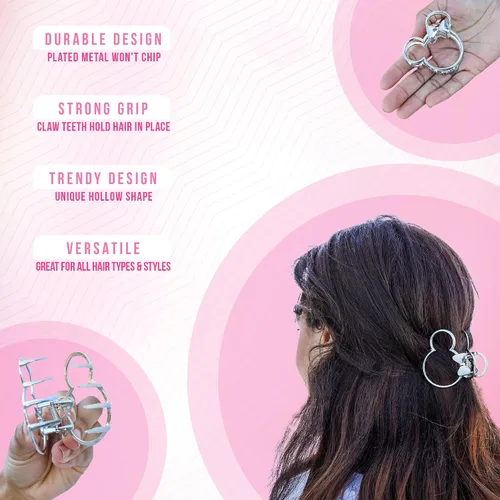 Miniatura 3 de Styla Hair Juego de diadema icónica de 3 piezas con orejas de Mickey - Scrunchies, clip de pinza y diadema de oreja abombada para mujeres