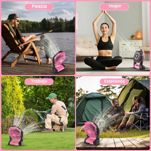 Miniatura 7 de Ventilador recargable portátil, 20000 mAh, inalámbrico, alimentado por batería, ventiladores de tienda de campaña con linterna SOS y LED, pequeños