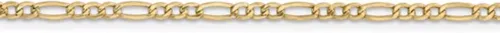 Miniatura 2 de 14K Amarillo Oro 2.50mm Figaro Cadena Tobillera 10inch