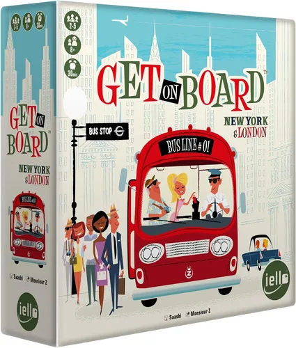 IELLO: Sube a bordo: Nueva York y Londres, un juego de Flip & Write, inteligente y original, tiempo de juego de 30 minutos, 2 a 5 jugadores, para