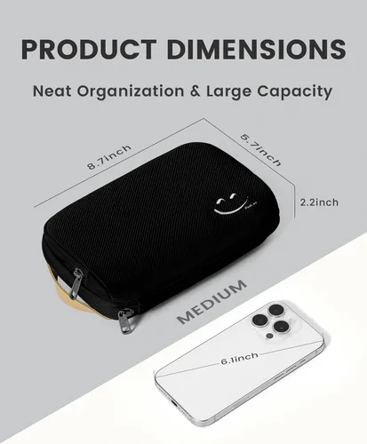 Miniatura 3 de Travelkin - Organizador de cables de viaje, organizador electrónico, bolsa organizadora de cables para cables, cargadores de teléfono, tarjeta SD